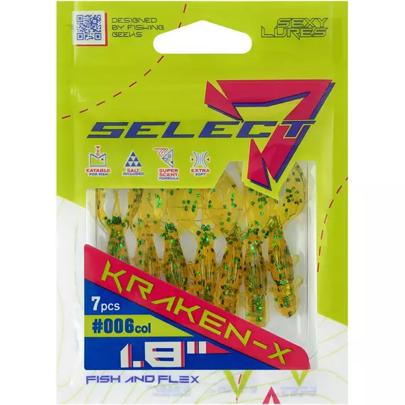 Силікон Select Kraken-X SE 1.8" #006 (7шт/уп), Довжина силікону: 1.8" (4.57 см), Колір силікону: 6, фото , изображение 2